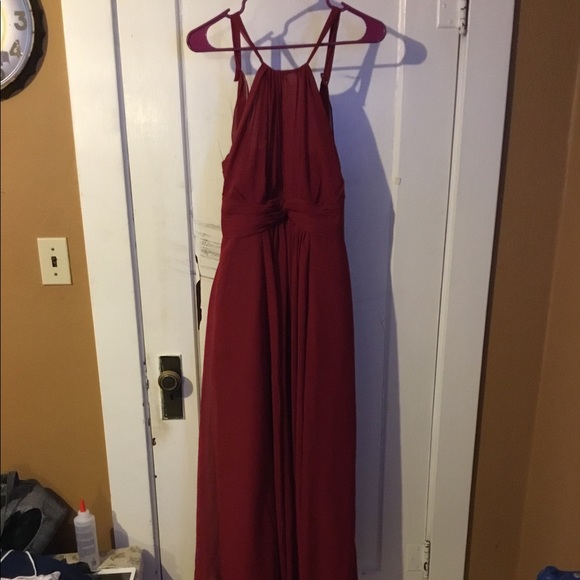 Azazie Dresses & Skirts - Azazie Red Maxi Bridesmaid Dress